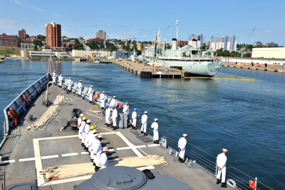 DeWert, Cyclone-class coastal patrol ship USS Hurricane (PC 3) and Canadian Halifax-class frigate HMCS Ville de Quebec (FFH 332) visit cities in America and Canada to celebrate the Bicentennial 120723-N-YZ751-084