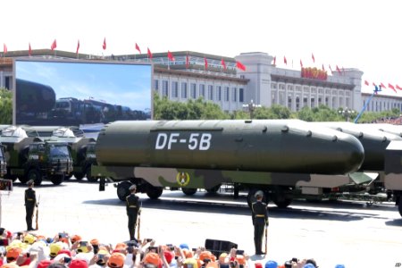 DF-5B intercontinental ballistic missiles during 2015 China Victory Day parade