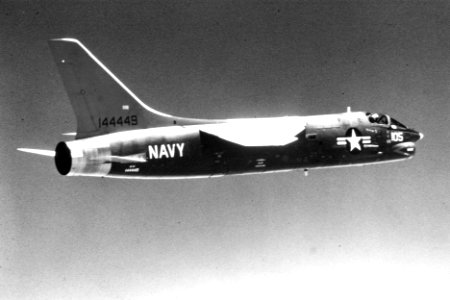 DF-8F Crusader in flight near Pt Mugu in 1971 photo