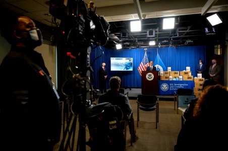 DHS Secretary Mayorkas Press Conference on Counterfeit N95 Masks (50955480553)