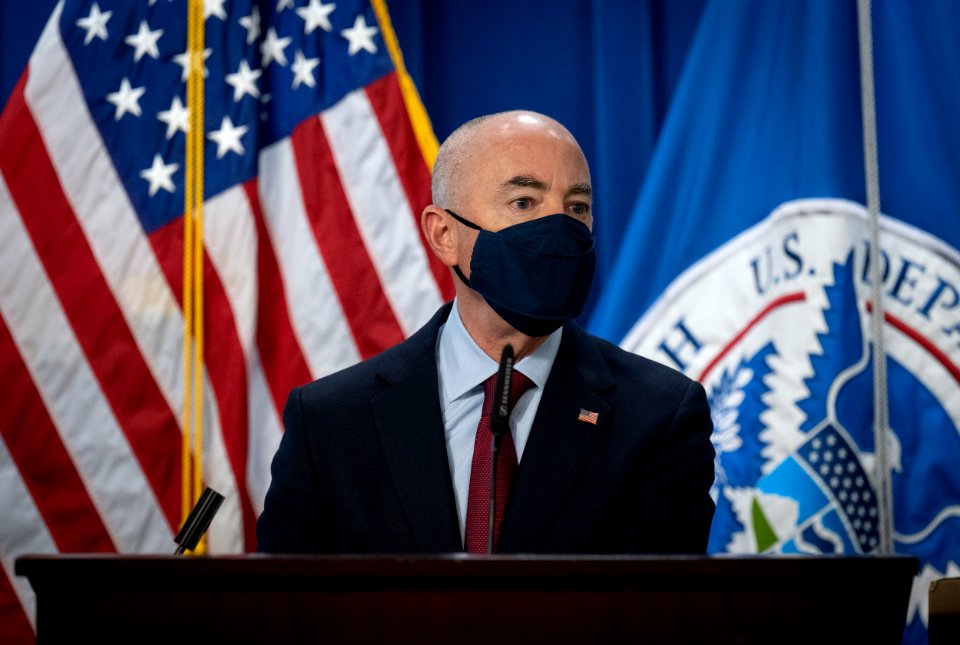 DHS Secretary Mayorkas Press Conference on Counterfeit N95 Masks (50956184546)