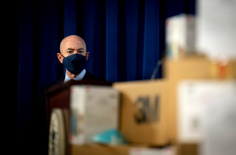 DHS Secretary Mayorkas Press Conference on Counterfeit N95 Masks (50956184466)