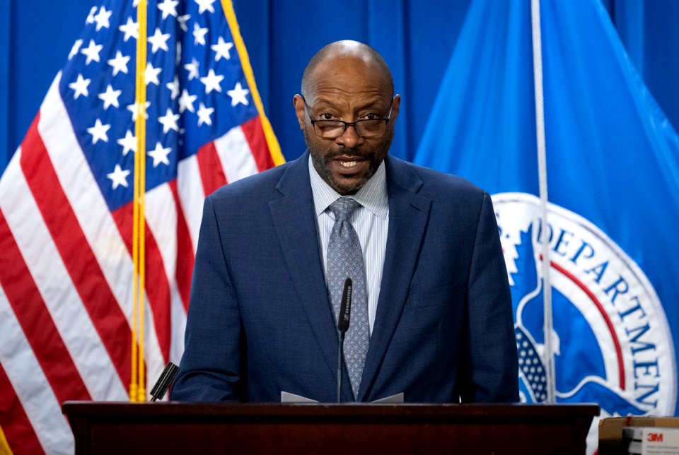 DHS Secretary Mayorkas Press Conference on Counterfeit N95 Masks (50955479543)