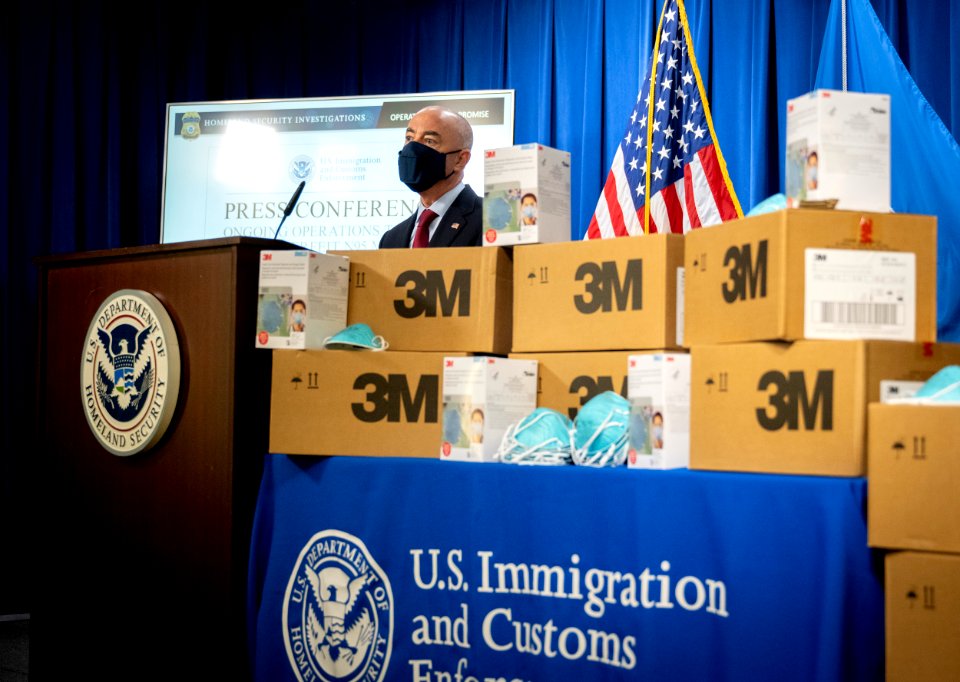 DHS Secretary Mayorkas Press Conference on Counterfeit N95 Masks (50955480263)