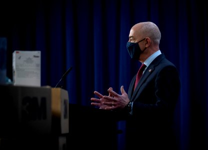 DHS Secretary Mayorkas Press Conference on Counterfeit N95 Masks (50956287712)