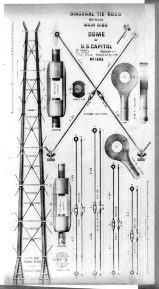 Diagonal tie rods between main ribs, dome of (U.S.) Capitol LCCN2002717970