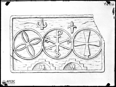 Dibuix de la llinda romànica de l'església de Sant Tomàs de Casarill