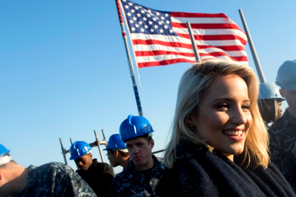 Dianna Agron with USO 2014