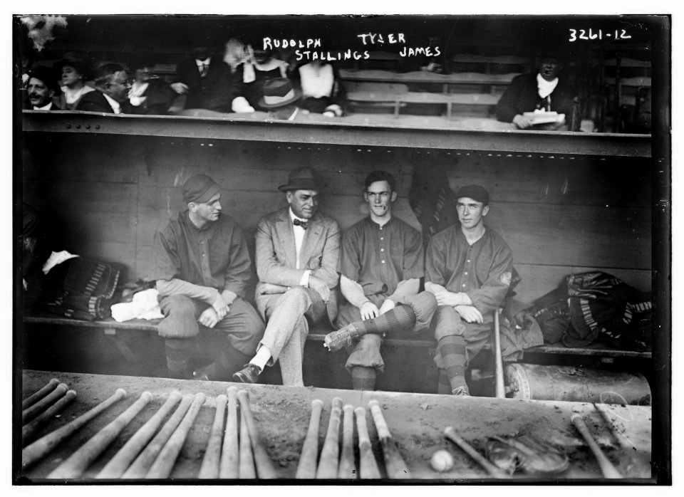 Dick Rudolph, manager George Stallings, Lefty Tyler, Bill James, Boston NL (baseball) LCCN2014697792