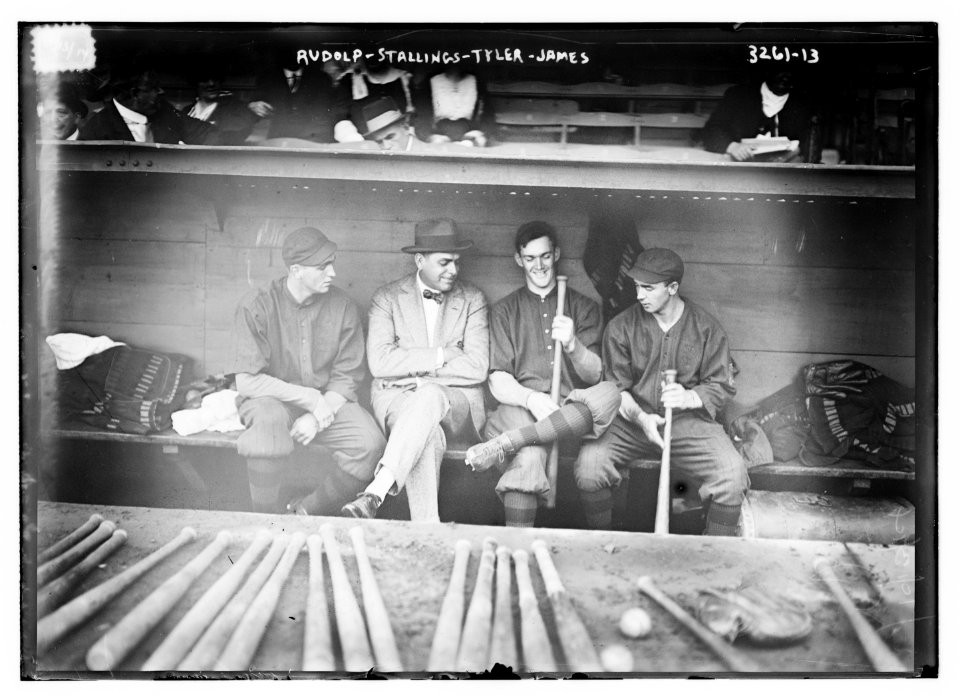 Dick Rudolph, manager George Stallings, Lefty Tyler, Bill James, Boston NL (baseball) LCCN2014697793