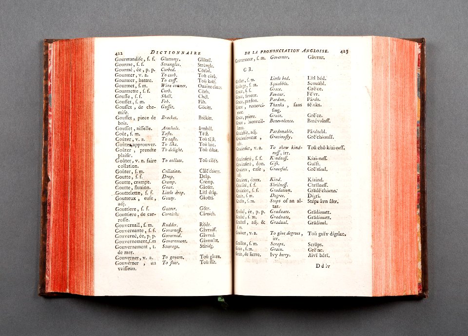 Dictionnaire de la prononciation angloise, 1756 - Skoklosters slott - 86205