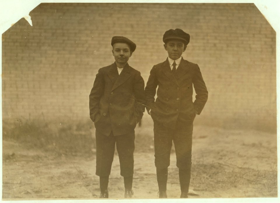 Dickson Mills, Laurinburg, N.C. Eddie Williamson (taller). Been in mill 3 years. John Eliot-Been in mill 7 years. Witness, S.R. Hine. LOC nclc.01506