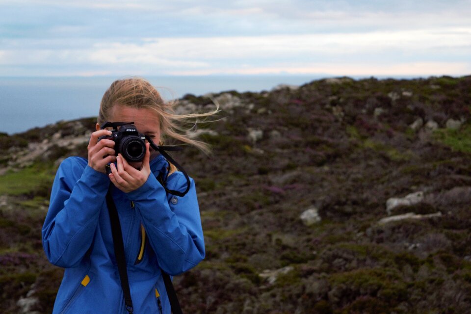 Girl woman taking photo