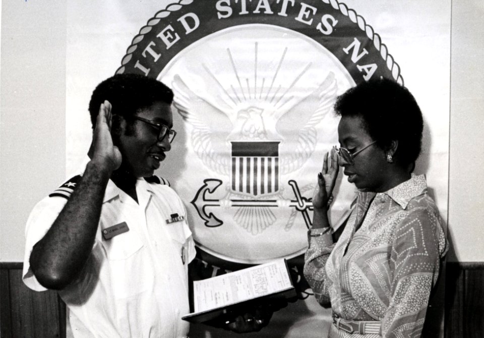Donna P. Davis is sworn in