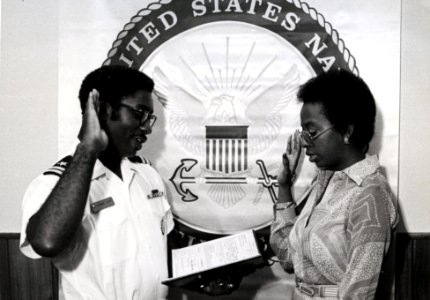 Donna P. Davis is sworn in