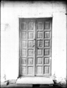 Door in front corridor at Mission San Juan Capistrano, California, ca.1908 (CHS-4410) photo