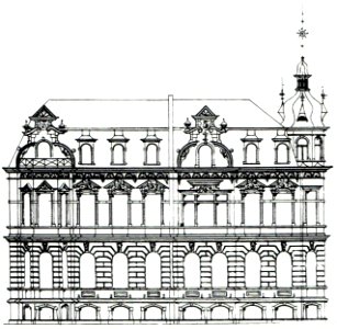 Doppelvilla Balg Aufriss Straßenfront 1898