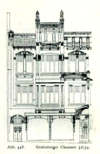 Doppelhaus Grafenberger Chaussee 32 und 34 in Düsseldorf, erbaut von 1903 bis 1904, Architekt Richard Bauer