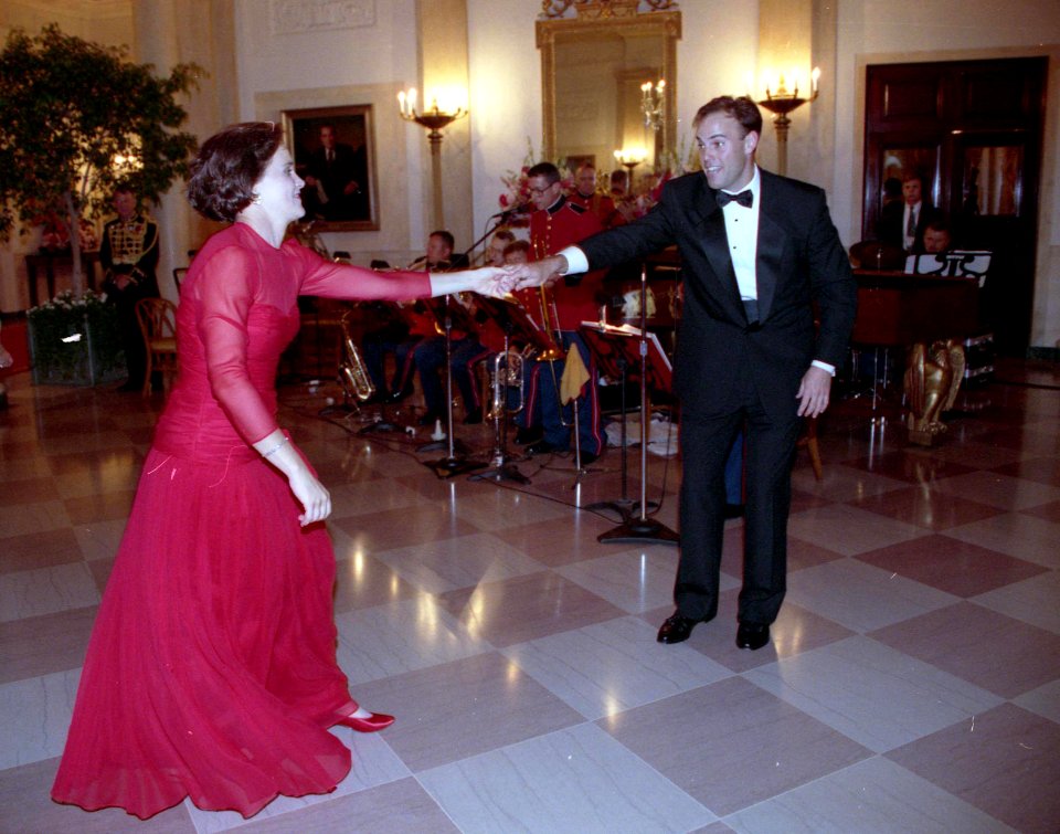 Doro, Daughter of President and Mrs. Bush, Dances with Bobby Koch after their Wedding Rehearsal Dinner
