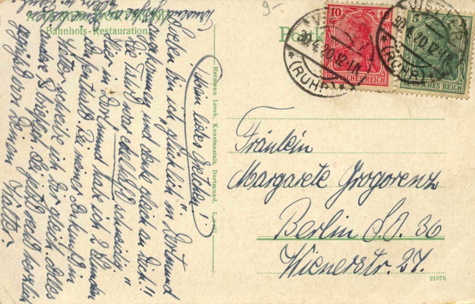 Dortmund, Nordrhein-Westfalen - Bahnhof (back) (Zeno Ansichtskarten)