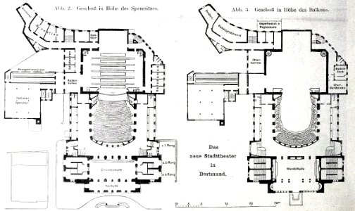 Dortumunder Stadttheater am Hiltropwall 15, Grundriss von 1904