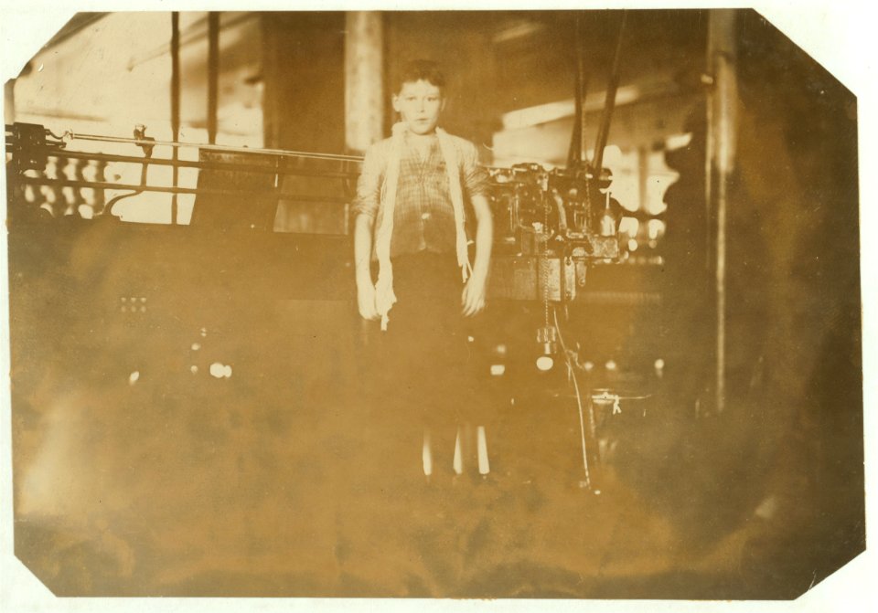Dosilav Loselle, 6 Gardner Rd. (At his Machine) Young band boy in 5 and 6; been there three months. LOC nclc.02452
