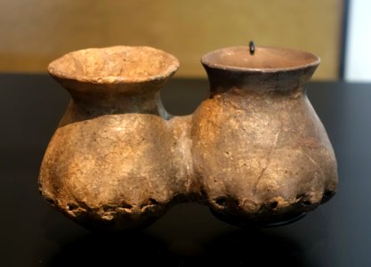 Double vessel, Schussenrieder culture, Sachsenheim-Grosssachsenheim, Holderbüschle, Kreis Ludwigsburg, 4100-3800 BC, ceramic - Landesmuseum Württemberg - Stuttgart, Germany - DSC02738 photo