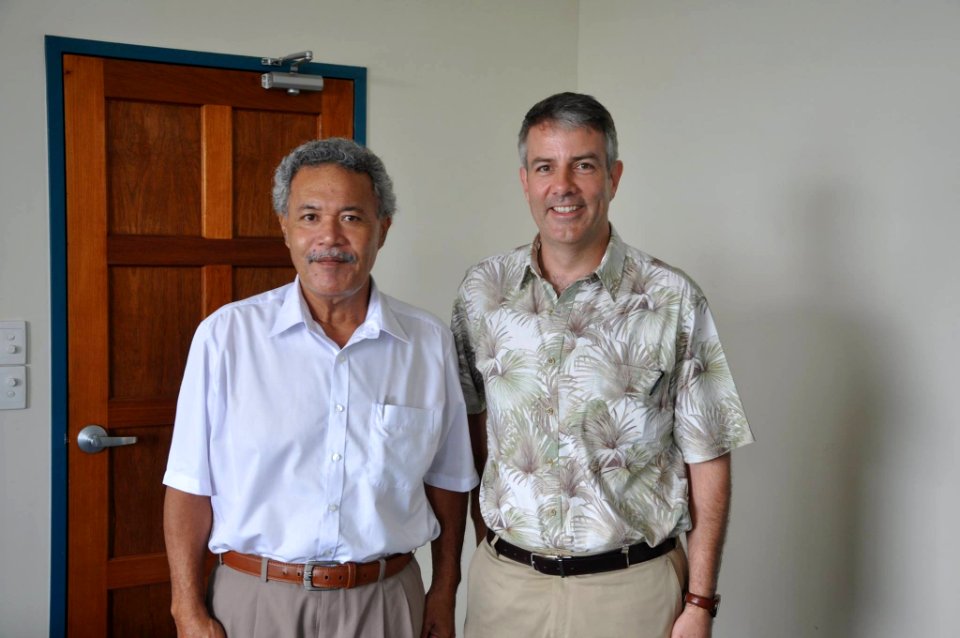 Doug Sonnek met with Tuvalu Prime Minister Enele Sopoaga 2014