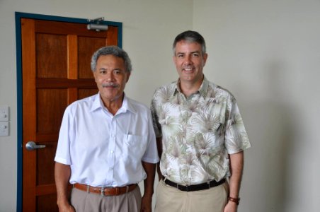 Doug Sonnek met with Tuvalu Prime Minister Enele Sopoaga 2014