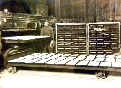 Dough for the garrison bread ready to be placed in the oven, France, WWI (33052882866)