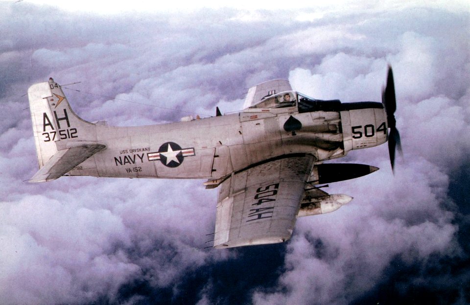 Douglas A-1H Skyraider of VA-152 in flight over Vietnam in 1966 (NNMA.1996.253.2810)