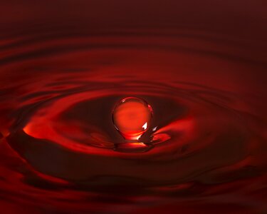 Red relaxation drop of water