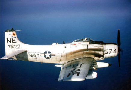 Douglas A-1H Skyraider of VA-25 in flight, circa in 1966