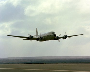 Douglas C-118A Liftmaster taking off in 1988