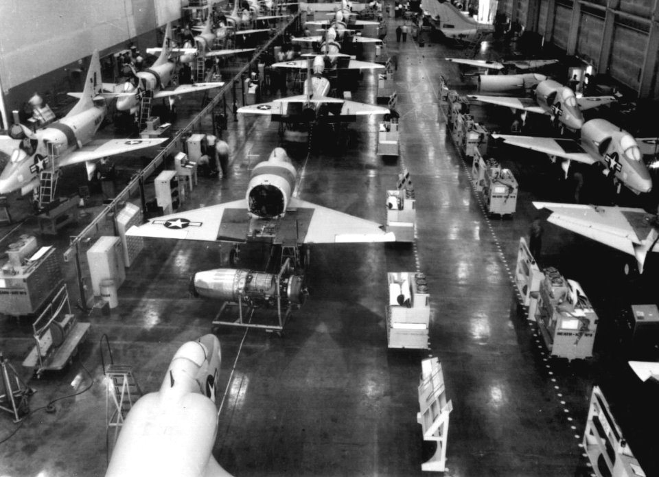Douglas A-4B Skyhawk production in 1950s