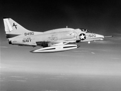 Douglas A-4L Skyhawk of VA-205 in flight in August 1971