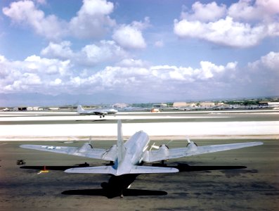 Douglas R5D Skymasters at Hickam Field, Hawaii, circa 1944-45 (80-G-K-15993)