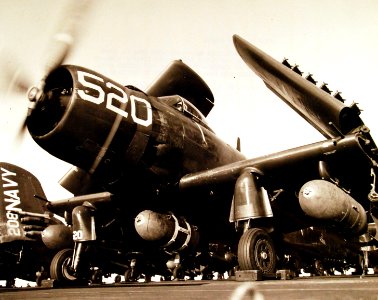 Douglas AD-4 Skyraider of VA-195 aboard USS Princeton (CV-37) off Korea, in 1951 (USN 708253)