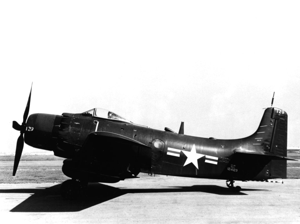 Douglas AD-4N Skyraider on the ground in the 1950s