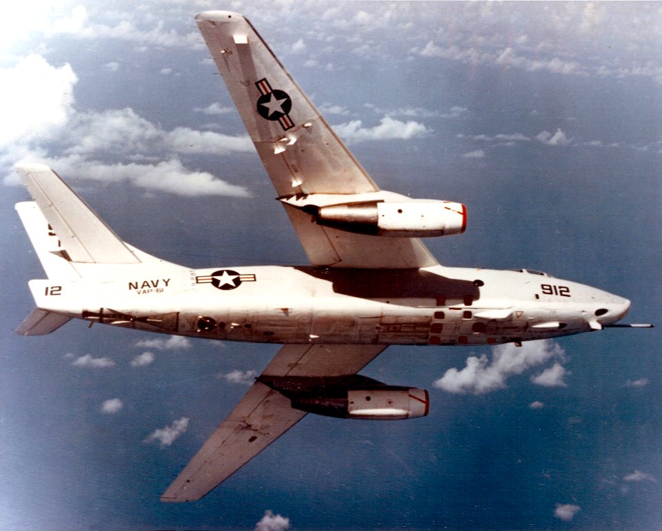 Douglas RA-3B Skywarrior of VAP-61 from below