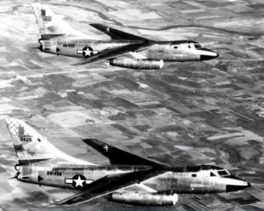 Douglas RB-66B Destroyer in flight, two aircraft formation (SN 53-426 and 53-432) 061102-F-1234P-021