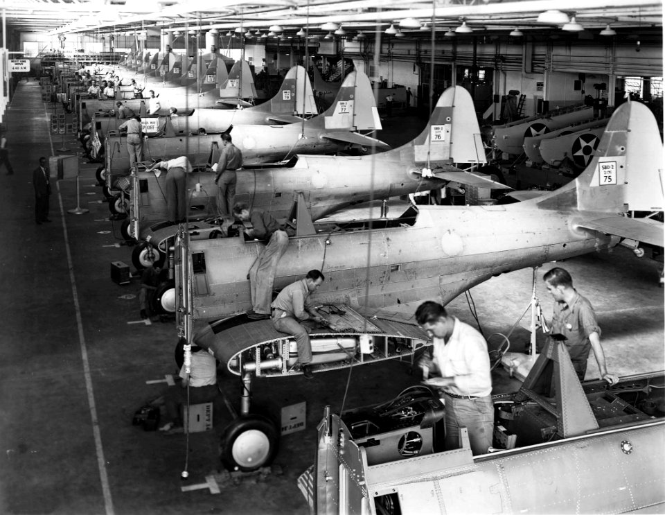 Douglas SBD production line at El Segundo c1941