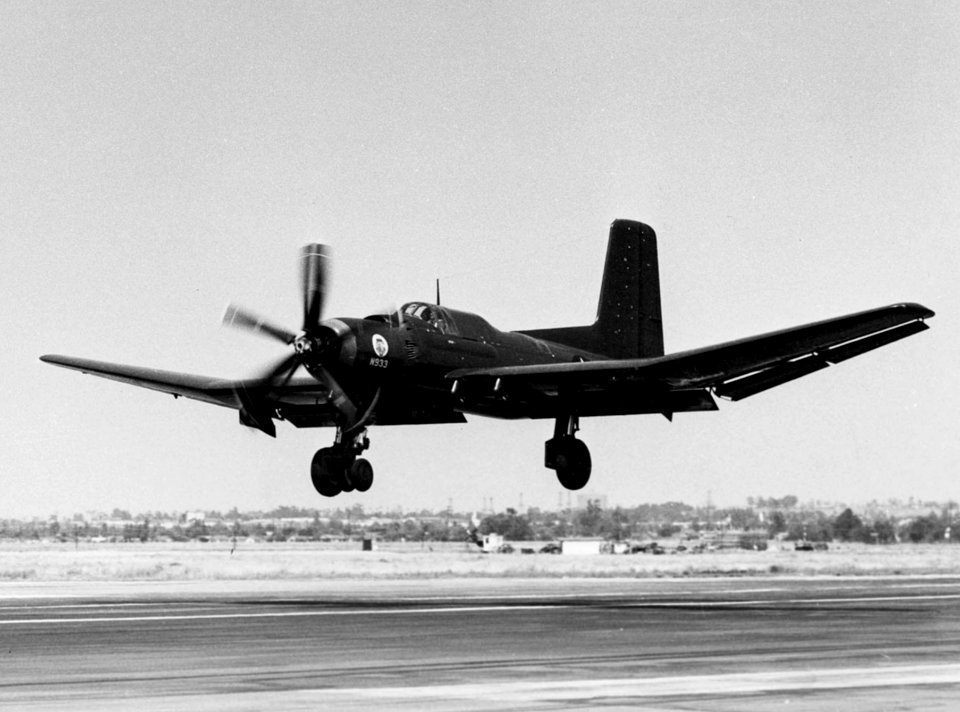 Douglas XTB2D-1 landing c1945