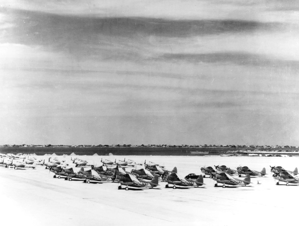 Douglas TBD-1 Devastators of VT-5 at Naval Air Station Norfolk, Virginia (USA), on 13 September 1941 (80-CF-55215-7)