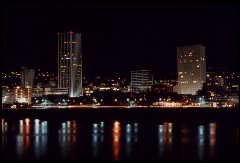 Downtown-core-area-of-portland-after-7-pm-on-november-2-1973-during-the-states-energy-crisis-with-few-commercial-and-neon-lighting-displays-this-photo-looks-toward-the-west-with-the-willamette-river-in-the-foreground-111973 4271723263 o