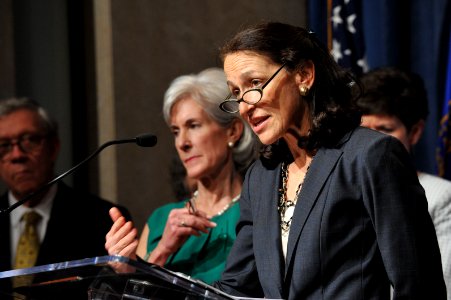 Dr, Margaret Hamburg, FDA Commissioner, delievers remarks at the HHS 2014 Budget Press Conference, April 10, 2013 (Pic 2)