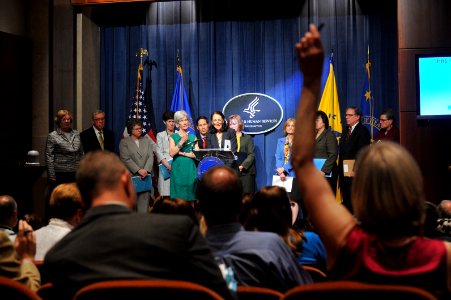 Dr, Margaret Hamburg, FDA Commissioner, delievers remarks at the HHS 2014 Budget Press Conference, April 10, 2013 (Pic 5)