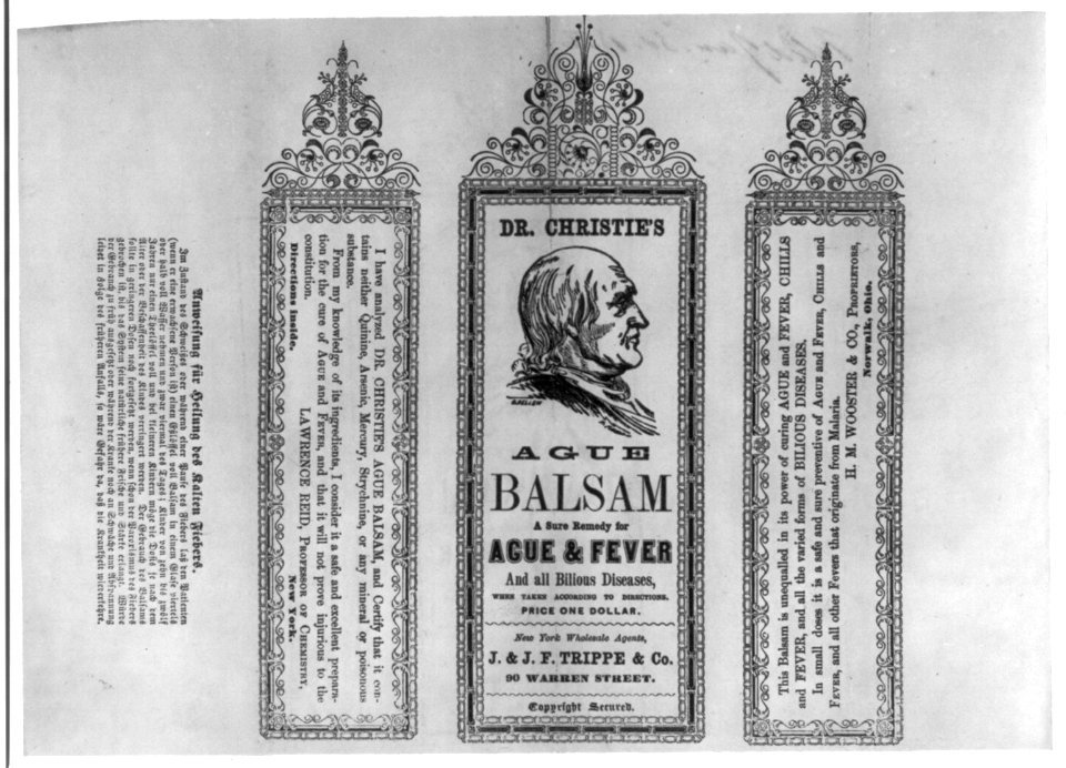 Dr. Christie's Ague Balsam - a sure remedy for ague, fever and all bilious diseases LCCN2001701421
