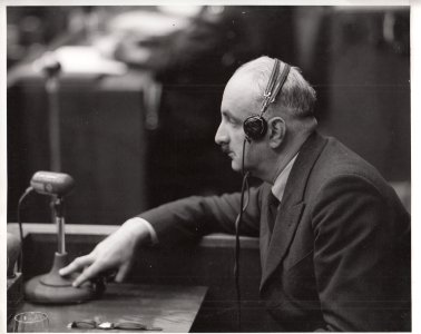 Dr. Franz Borkenau on the witness stand during the Doctors' Trial photo