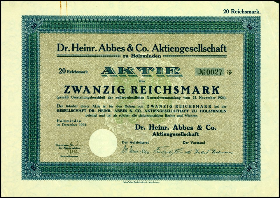 Dr. Heinr. Abbes & Co AG 1924